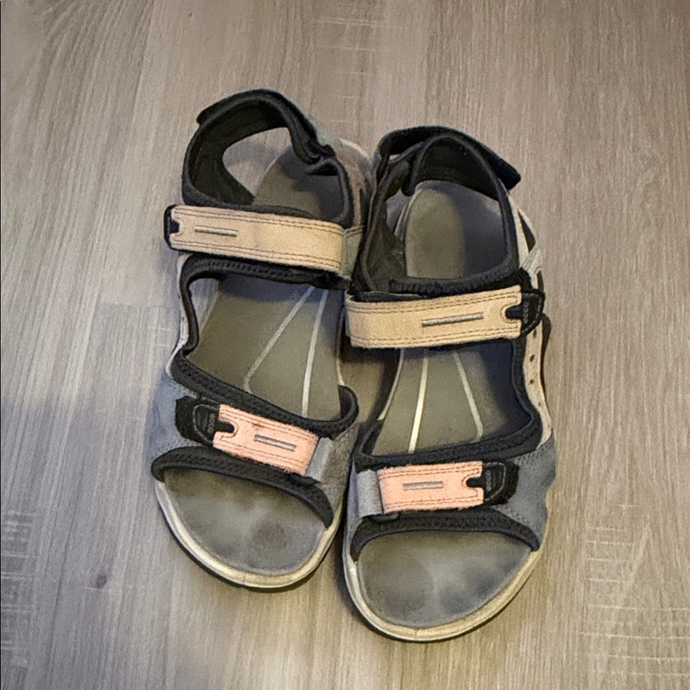 Ecco Black and Tan Sandals